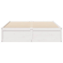 Berkfield Bed Frame Without Mattress White 150X200 Cm King Size Solid Wood Pine - thumbnail 4