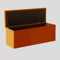 90Cm Luna Chesterfield Ottoman Storage Box - Burnt Orange Plush Velvet Upholstered Blanket Box - thumbnail 2