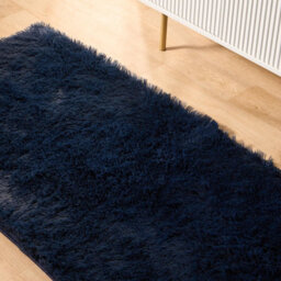 Ohs Soft Fluffy Runner Rug Anti-Slip Floor Mat, Navy - 60 X 150Cm - thumbnail 2