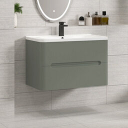 Royal Bathrooms Venice 700mm Sage Green Floor Standing Vanity Unit 2 Door With Ceramic Basin - thumbnail 5