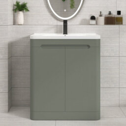 Royal Bathrooms Venice 700mm Sage Green Floor Standing Vanity Unit 2 Door With Ceramic Basin
