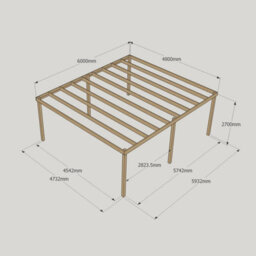 Rutland County Garden Furniture Garden Pergola 6 Posts - Wood - L480 X W600 X H270 Cm - Light Green - thumbnail 6