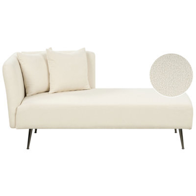 Beliani Left-Hand Chaise Longue Riom Boucle Off-White - image 1