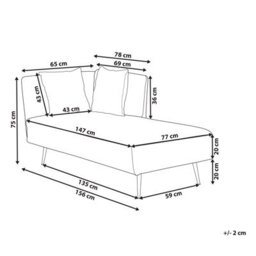 Beliani Left-Hand Chaise Longue Riom Boucle Off-White - thumbnail 3