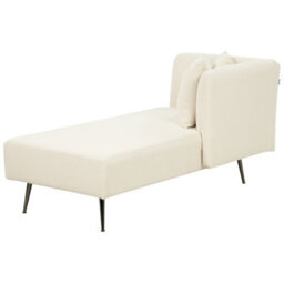 Beliani Left-Hand Chaise Longue Riom Boucle Off-White - thumbnail 6