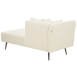 Beliani Left-Hand Chaise Longue Riom Boucle Off-White - thumbnail 7