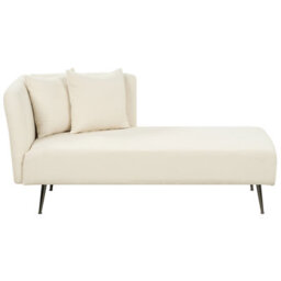 Beliani Left-Hand Chaise Longue Riom Boucle Off-White - thumbnail 4