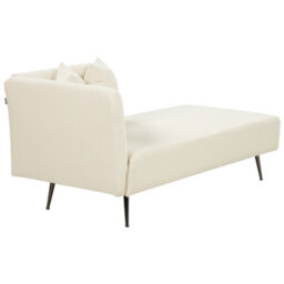 Beliani Left-Hand Chaise Longue Riom Boucle Off-White - thumbnail 5
