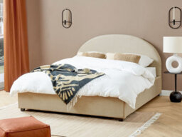 Beliani Ottoman Bed Fabric Vaucluse 160 X 200 Cm (Eu King Size) Sand Beige - thumbnail 2