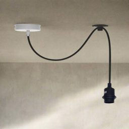 2 Pack Black Pendant Lights Silicone Holders With 95Cm Adjustable Cables For Kitchen Island, Living Room & Bedroom - thumbnail 2