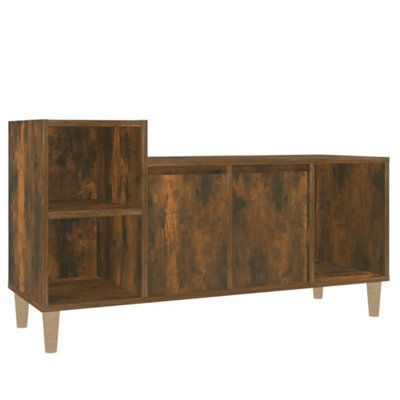 Berkfield Classic Tv Cabinet Smoked Oak 100X35X55 Cm Engineered Wood - image 1