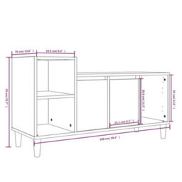 Berkfield Classic Tv Cabinet Smoked Oak 100X35X55 Cm Engineered Wood - thumbnail 9
