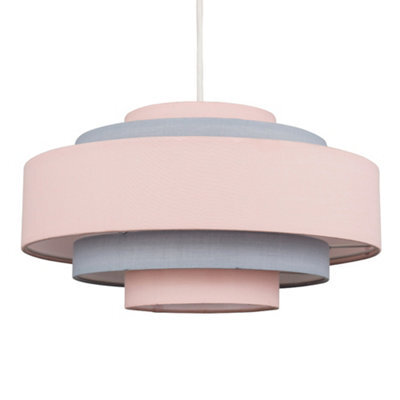Valuelights Hampshire Modern 3 Tone Pink 5 Tier Cylinder Ceiling Light Shade (D)35Cm - image 1
