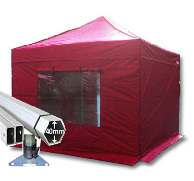 Crocodile Trading 3M X 3M Extreme 40 Commercial Instant Shelter Pop Up Gazebos Frame, Canopy & Sides - Red - image 1
