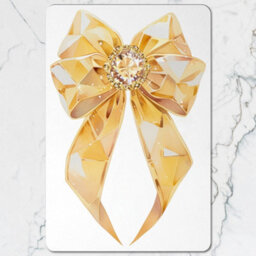 Benjamin Tate Design Placemat And Coaster Set Gold Bow Motif Designer Artwork With Wood Base 12 Pieces - thumbnail 2