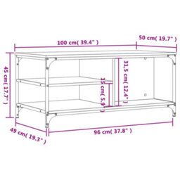 Berkfield Coffee Table Sonoma Oak 100X50X45 Cm Engineered Wood - thumbnail 9