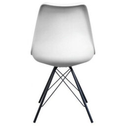 Fusion Living Soho White And Aqua Blue Plastic Dining Chair With Black Metal Legs - thumbnail 4