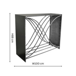 Ivyline Outdoor X Shape Zinc Log Storage H88Cm D100Cm - thumbnail 6