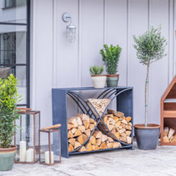 Ivyline Outdoor X Shape Zinc Log Storage H88Cm D100Cm - thumbnail 5