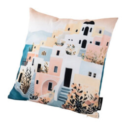 Hayward 50 X 50Cm Outdoor Cushion, Sicily Seafront Classic Square Design, Shower-Resistant Square Cushion For Garden & Patio - thumbnail 1