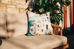 Hayward 50 X 50Cm Outdoor Cushion, Sicily Seafront Classic Square Design, Shower-Resistant Square Cushion For Garden & Patio - thumbnail 3
