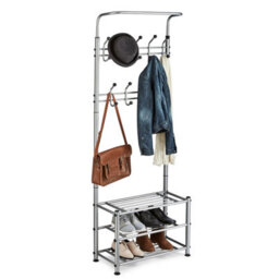House Of Home Coat Stand With Shoe Storage Stand, Free Standing Hall Shoe Storage Stand Grey 18 Hooks And Shoe Bench - thumbnail 3