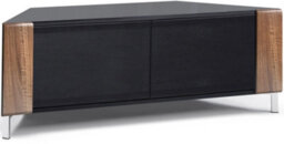 "Mda Designs Corvus Corner-Friendly Black With Walnut Profiles Black Beamthru Glass Doors Stand For Flat Screen Tvs Up To 50""" - thumbnail 7