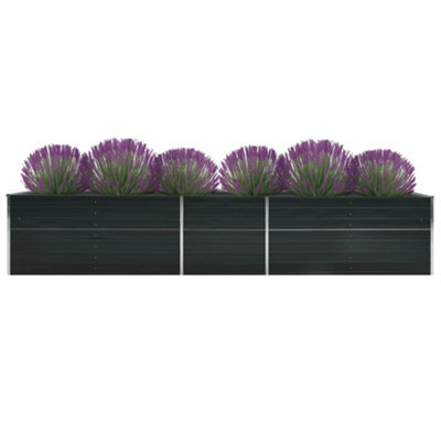 Berkfield Garden Raised Bed Galvanised Steel 400X80X77 Cm Anthracite - image 1