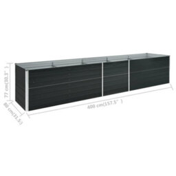 Berkfield Garden Raised Bed Galvanised Steel 400X80X77 Cm Anthracite - thumbnail 6