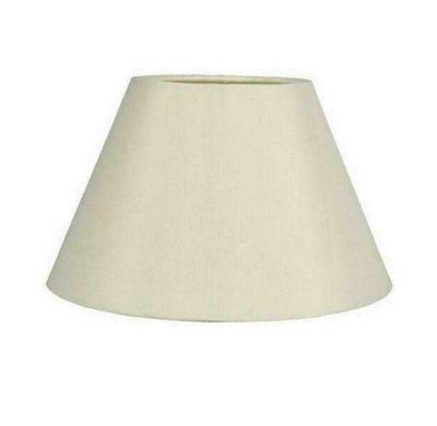 "14"" Luxury Cotton Textured Fabric Coolie Light Shade Purpose Table Floor Ceiling Practical & Eye Caring Lampshade Cream"