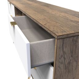 Linear Ready Assembled White Oak Effect Media Unit With 2 Shelves & 6 Drawers, (H)152Cm X (W)74Cm X (D)39.5Cm - thumbnail 6