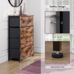 Lassic Vida Designs Chorley 5 Drawer Fabric Ukfr Chest Of Drawers, Rustic Brown - thumbnail 8