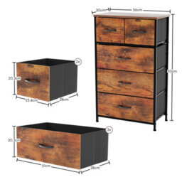 Lassic Vida Designs Chorley 5 Drawer Fabric Ukfr Chest Of Drawers, Rustic Brown - thumbnail 3