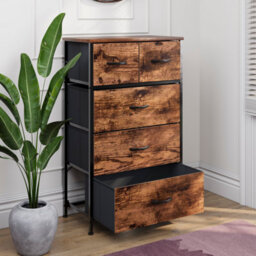 Lassic Vida Designs Chorley 5 Drawer Fabric Ukfr Chest Of Drawers, Rustic Brown - thumbnail 6