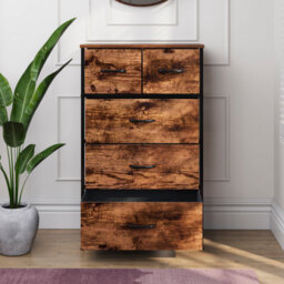 Lassic Vida Designs Chorley 5 Drawer Fabric Ukfr Chest Of Drawers, Rustic Brown - thumbnail 7