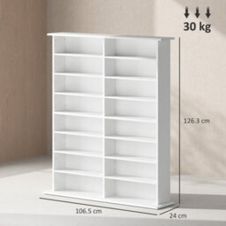 White Blu-Ray Storage Tower With 12 Adjustable Shelves - thumbnail 2
