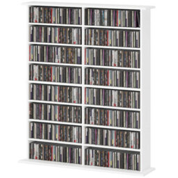 White Blu-Ray Storage Tower With 12 Adjustable Shelves - thumbnail 6