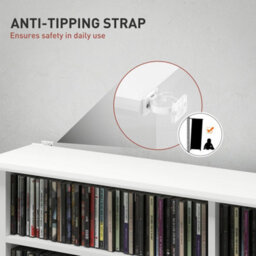 White Blu-Ray Storage Tower With 12 Adjustable Shelves - thumbnail 4