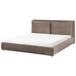 Beliani Bed Boucle Bajonna 180 X 200 Cm (Eu Super King) Brown - thumbnail 4