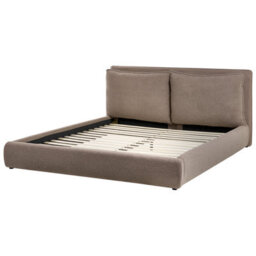 Beliani Bed Boucle Bajonna 180 X 200 Cm (Eu Super King) Brown - thumbnail 5