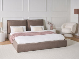 Beliani Bed Boucle Bajonna 180 X 200 Cm (Eu Super King) Brown - thumbnail 2