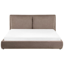 Beliani Bed Boucle Bajonna 180 X 200 Cm (Eu Super King) Brown - thumbnail 6