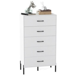 Gainoom 5-Drawer Dresser Modern Tall Chest Of Drawers Wooden Storage Organizer W/ Anti-Tipping Kits - thumbnail 9