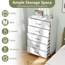 Gainoom 5-Drawer Dresser Modern Tall Chest Of Drawers Wooden Storage Organizer W/ Anti-Tipping Kits - thumbnail 3