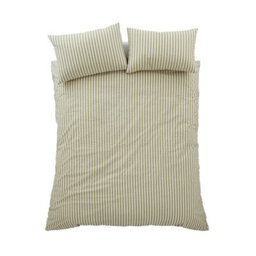 Pineapple Elephant Cotton Rich Woven Stripe Single Duvet Cover Set With Pillowcase Green - thumbnail 5