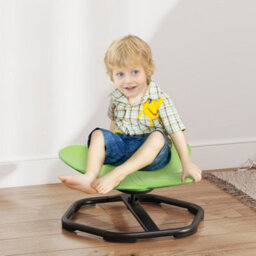 Aiyaplay Butterfly-Shaped Kids Swivel Chair, Sensory Spinning Chair, Green - thumbnail 1