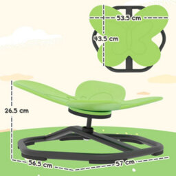 Aiyaplay Butterfly-Shaped Kids Swivel Chair, Sensory Spinning Chair, Green - thumbnail 3
