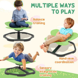 Aiyaplay Butterfly-Shaped Kids Swivel Chair, Sensory Spinning Chair, Green - thumbnail 6