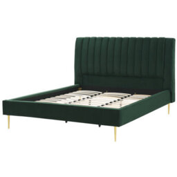Beliani Bed Velvet Marville 180 X 200 Cm (Eu Super King) Emerald Green - thumbnail 4
