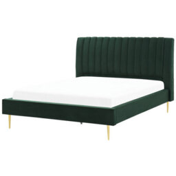 Beliani Bed Velvet Marville 180 X 200 Cm (Eu Super King) Emerald Green - thumbnail 1